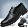 Zapatos de Piel para Hombre Zapatos de Tres Ojales Casual de Negocios Formal Británico Derby Zapatos de Boda Resistentes al Desgaste Viaje al Trabajo Zapatos para Hombre