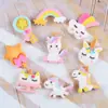 Accesorios de resina unicornio arcoíris galleta pinza para el pelo diy resina pequeños accesorios hechos a mano joyería diy accesorios de pegamento en crema