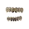 Venta Caliente Europea y Americana Hip-Hop Cobre Electrochapado 46 Diamantes Chapado en Oro de 18K Hip-Hop Parrillas Dentales Moda Transfronteriza Venta al por Mayor