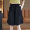 Shorts-saia feminino de verão casual, folgado, plus size, cintura alta, modelador, seda gelada, secagem rápida, corte A, perna larga