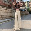 Maillard Jeans de Cintura Alta Commuter para Mujer 2025 Pantalones de Pierna Ancha Ropa Exterior Holgados Combinan con Todo Petos de Moda Estilo Delgado