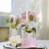 Taza de Vidrio de Borosilicato Alta Tubo Recto Cilíndrico Café Bar Copa de Cóctel Taza para Bebidas de Jugo Té Resistente a Altas Temperaturas