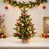 Decorações de Natal, arranjos de cenas em miniatura, árvores de mesa, mini árvores de Natal cobertas de neve, PE atacado