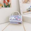 Bolso Nuevo para Niños Bolso de Mano con Perlas Mini Billetera Moda Cadena de Princesa Femenina Bolso Cruzado Pequeño Cuadrado para Niña