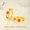 Pu Zuo Jiu no se decolora Hilo Shajin de Vietnam Cesta de Bambú Fenghua Anillo de Flor de Perla Anillo de Dedo de Nuevo Estilo Chino para Mujeres