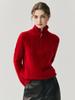 Suéter de Cachemira de Color Sólido de Cuello Alto Estilo Celebridad para Mujer, Suéter Grueso de Punto Trenzado con Media Cremallera, Suéter Base de Punto Holgado