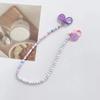Nuevo estilo coreano fresco morado cara sonriente acrílico con cuentas arcilla blanda costura de retazos collar con cordón cadena para gafas cadena para mascarilla