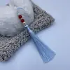 Yixiangfei 10cm borla con borlas y cuentas marcapáginas ropa infantil sombrero colgante manualidades cheongsam adornos para hombros de nube