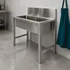 Bancada de aço inoxidável, mesa de aço inoxidável espessa, mesa de corte para cozinha comercial para restaurantes, de camada dupla/tripla