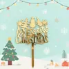 Decoração de Bolo de Natal Estilo Ins Transfronteiriço Feliz Natal Decoração de Bolo Acrílica de Natal Inserção para Bolo de Natal