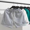 Pantalones cortos deportivos de alta gama para hombre, pantalones de casa de 3 puntos, pantalones de correr y fitness de 4 puntos, pantalones de tres puntos de algodón tejido con abertura