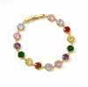 Pulsera de Zirconia Colorida de Lujo Ligero Estilo Coreano y Japonés para Mujer Venta al por Mayor Diseño de Alta Gama Versátil Zirconia Joyería de Mano Xiaohongshu