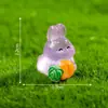 Conejo creativo que brilla en la oscuridad, decoración DIY de paisaje en miniatura, pequeñas manualidades de resina para escritorios e interiores de automóviles