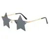 Gafas de sol personalizadas con lente oceánica de estrella de cinco puntas gafas divertidas transfronterizas exportación nuevas gafas sin montura con ribete europeo y americano
