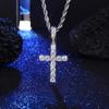 Collar de Cruz con Diamantes Completos Transfronterizo Marca de Moda Urbana Cadena Cubana Europea y Americana Rap Hip Hop para Hombre y Mujer Aleación