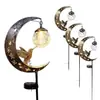 Lâmpada de lua de beija-flor solar transfronteiriça, gato preto, com vidro rachado para decoração de gramado, jardim, pátio externo