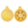 Tienda de oro con método antiguo, colgante de dios de la riqueza amarillo, arena, oro, diamante, mujer, cinco vías, dios de la riqueza, primera joyería de diamantes de doble cara de cobre