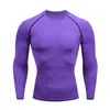 Ropa Base de Manga Larga Ajustada de Secado Rápido Transpirable para Hombre Ropa de Entrenamiento de Secado Rápido Mallas para Gimnasio Ropa Base de Baloncesto