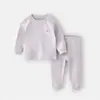 Conjunto de Ropa Interior Térmica de Otoño para Niños con Elefante Bebé para Niños y Niñas, Conjunto Suave de Dos Piezas Apto para la Piel para Niños Pequeños