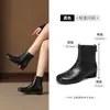 Botas Western Retrô Aogushi Deng Femininas 2026 Novas Botas Curtas Outono Inverno Maillard Botas Femininas Salto Grosso Afinando o Tornozelo