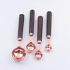 Juego de cucharas medidoras de acero inoxidable color oro rosa, báscula para hornear, cuchara para hornear con mango de madera, taza medidora con pico invertido, en stock