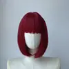Peluca europea y americana transfronteriza para mujer, cabello corto lacio, flequillo de aire Liu Haibo, peluca de cabeza completa natural, estilo de una generación de cabello