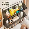 Estante de almacenamiento de pared, esenciales para dormitorio, cesta colgante sin taladro para mesita de noche de dormitorio, solución de almacenamiento de pared para literas superiores de estudiantes