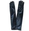 Luvas Femininas Transfronteiriças de Couro Patente 43cm Traje de Gala para Noite Ópera Cosplay Fantasia Luvas Elásticas Escuras para Performance