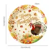 Decoraciones de Banderas Temáticas de Acción de Gracias Transfronterizas, Set Desechable de Vajilla para Fiesta de Pavo y Calabaza, Platos y Servilletas de Papel con Hojas de Arce