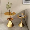 Arte en hierro, lujo ligero, juego de mesas de café pequeñas, mesa auxiliar de alta gama para sofá para la sala de estar, mesa redonda pequeña estilo diseñador, mesa auxiliar creativa
