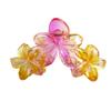 Presilha de cabelo com gradiente transparente transfronteiriça, flor de três ovos, acessórios para cabelo de férias na praia, clip de tubarão para parte de trás da cabeça, feminino