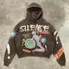 Moletom com Capuz Tendência Streetwear 2024 Marca Caveira Estampa Digital 3D Casual Solto com Capuz para Homens