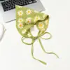 Bufanda Triangular de Punto Hecha a Mano Vintage Francesa para Mujer Primavera Dulce Linda Banda para el Cabello de Ganchillo Bufanda de Seda Verano Pañuelo para la Cabeza Calado