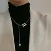 Collar de cadena con letra B de acero de titanio estilo europeo y americano para mujer, celebridad de internet, temperamento simple, todo a juego, cadena para el cuello hip-hop, cadena para la clavícula