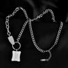 Cadena de suéter de hip-hop de acero de titanio nueva, moda femenina, para hombres y mujeres, hip-hop, diseño de nicho para parejas europeas y americanas, collar de moda