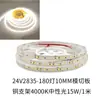 Tira de Luz LED 12V 24V 2835 Alto Brillo 180 Luces Fila Única Autoadhesiva Placa Desnuda con Respaldo Adhesivo Tira de Luz Flexible Lineal