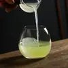 Taza de Café de Vidrio de Cristal Esférica de Alto Valor, Libre de Plomo, para Agua con Gas, Latte, Café Americano con Hielo, Taza de Leche