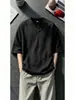 Camiseta de lino sintético de manga corta para hombre, estilo vintage old money transfronterizo, para verano, cuello en V, transpirable, fresca, corte holgado