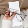 Armação de Óculos Nova Estilo Face Lisa Emagrecimento Ponte Dupla Quadrada e Redonda Moda para Homens e Mulheres Luz Azul Anti Pode Ser Montada com Lentes de Óculos Ópticos Miopia Fotocromáticos