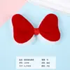 Gravata borboleta de pelo de coelho aveludado, fresca, doce, roupas infantis, vestido com gravata borboleta de bolinhas, acessórios têxteis de poliéster para bagagem