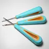 Lezna con Mango de Goma Azul, Herramienta Hecha a Mano para Reparación de Zapatos, Lezna de Gancho, Lezna para Agujeros Redondos, Lezna Empaquetada Individualmente