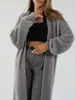 Chaqueta Suéter de Piel Sintética de Visón para Mujer en Otoño e Invierno Estilo Caliente Suave y Ceroso Blanco Largo Perezoso Peludo Cardigan de Piel Gruesa