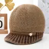 Gorro de Invierno para Mujeres de Mediana Edad y Mayores Abuela Mamá Persona Mayor Gorro Cálido Más Terciopelo Protección contra el Frío Lana Gorro de Punto para Señora Mayor