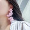 Pendientes de malla estilo Mori, estilo vacacional grandioso, pendientes de pétalos, pendientes de vitalidad fresca, joyería para orejas llamativa para mujer