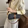 Bolso de mano estampado simple y retro, un bolso de hombro elegante y casual para mujer, un bolso cruzado chic y un bolso tote cuadrado pequeño