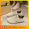 Zapatos Casuales Nuevos Estilos Verano y Otoño 2025, Suela Suave, Punta Redonda, Zapatos Tostada Almohada, Zapatos Birkenstock Retro de Cobertura Total con Suela Gruesa para Mujer
