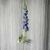 Flor Artificial Francesa de Tallo Único Pequeña Delphinium Violeta Jacinto Flor Falsa Decoración de Boda Arreglo de Piso Flor Falsa
