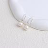 Moda Coreana Perla de Agua Dulce Tacones Altos Aretes Diseño Nicho Aretes de Gancho para la Oreja de Perla Natural de Alta Gama Combinan con Todo