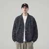 Chaqueta de trabajo casual retro americana de moda, corte holgado, cuello alto, para hombres jóvenes, perfecta para primavera y otoño de 2026