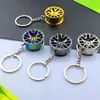 Llavero de rueda de metal para coche modificado, colgante de rueda de color dorado, plateado, negro, LOGOTIPO láser, pequeño regalo